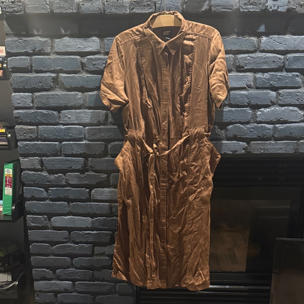 Lands' End Brown Midi Dress (it needs to be ironed but it has pockets!)